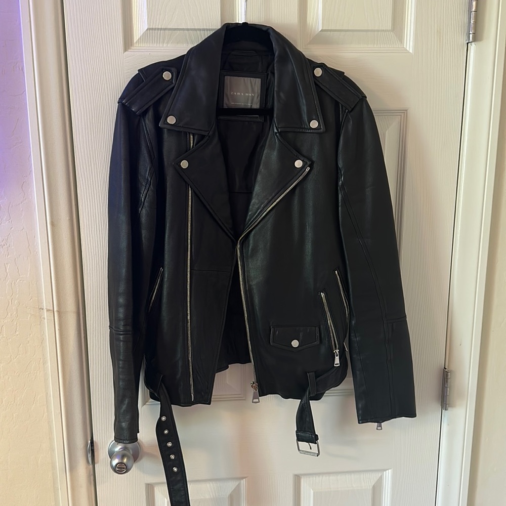 Men’s Zara leather jacket